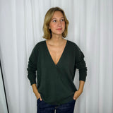 CARDIGAN 100% CASHMERE DECOTE BICO VERDE