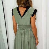 CONJUNTO TOP E SAIA VERDE E PRETO