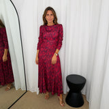 VESTIDO BORDEAUX ESTAMPADO
