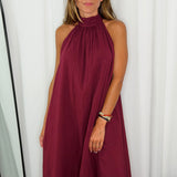VESTIDO HALTER BORDEAUX
