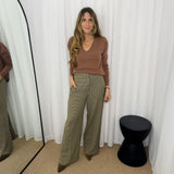 CALÇAS ESCOCÊS VERDE E CAMEL