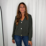 CARDIGAN CANELADO VERDE