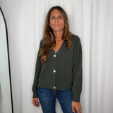 CARDIGAN CANELADO VERDE