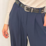 CALÇAS PREGA AZUL MARINHO