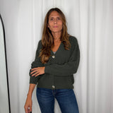 CARDIGAN CANELADO VERDE