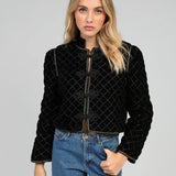 BLUSÃO VELUDO PRETO COM DOURADOS