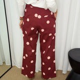 CALÇAS BORDEAUX POLKA DOTS