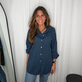 CAMISA ALGODÃO AZUL MARINHO