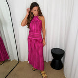 CONJUNTO ROSA E BORDEAUX