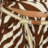 CONJUNTO TOP E CALÇAS ZEBRA CASTANHO