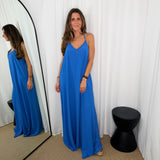 VESTIDO AZULÃO PEDRAS