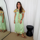KAFTAN VERDE COM BORDADOS