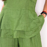 CONJUNTO TOP E CALÇAS LINHO VERDE