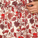 VESTIDO FLORES E FRANJAS