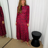 VESTIDO BORDEAUX ESTAMPADO