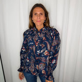 CAMISA FLORES NAVY