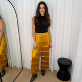 CALÇAS FRANJAS MOSTARDA