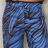 CALÇAS WIDE LEG ZEBRA AZULÃO