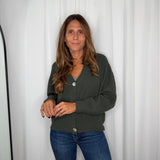 CARDIGAN CANELADO VERDE
