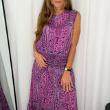 CONJUNTO TOP E SAIA ROXO