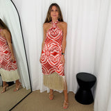 VESTIDO ESTAMPADO FRANJAS