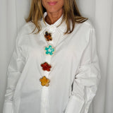 CAMISA BRANCA FLORES