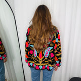 KIMONO VELUDO VERDE COM BORDADOS