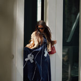 VESTIDO AZUL MARINHO COM BORDADOS