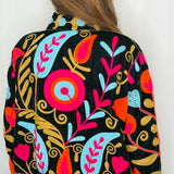 KIMONO VELUDO VERDE COM BORDADOS