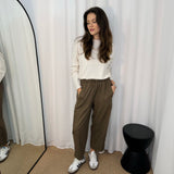 CALÇAS BAGGY BEGE MESCLADO