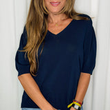 T-SHIRT MALHA FRIA AZUL MARINHO