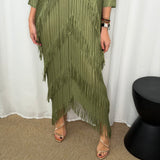 VESTIDO CAQUI FRANJAS