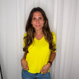 T-SHIRT MALHA FRIA AMARELO