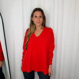 CAMISOLA DECOTE CANELADO VERMELHO
