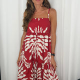 VESTIDO ESTAMPADO COM BARRA