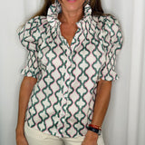 CAMISA GOLA FAVOS VERDE E ROSA