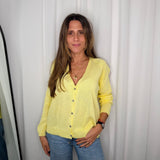 CARDIGAN MALHA ALGODÃO AMARELO