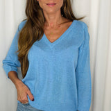 CAMISOLA MALHA ALGODÃO AZUL