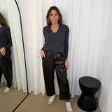 CALÇAS BAGGY ECOPELE CASTANHAS