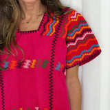 KAFTAN FUCSIA COM BORDADOS