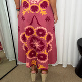 CONJUNTO TOP E SAIA ROSA VELHO