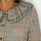 CAMISA VICHY VERDE E TELHA GOLA BABETE