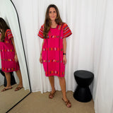 KAFTAN FUCSIA COM BORDADOS