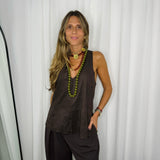 TOP SUEDE CASTANHO