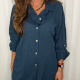 CAMISA ALGODÃO AZUL MARINHO