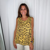 TOP LINHO AMARELO ANIMAL PRINT