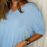 T-SHIRT MALHA FRIA AZUL CLARO