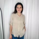 CAMISA LINHO BEGE