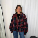 CASACO ESCOCÊS BORDEAUX E AZUL