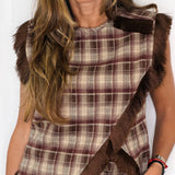 CONJUNTO TÚNICA E CALÇAS ESCOCÊS COM FRANJAS